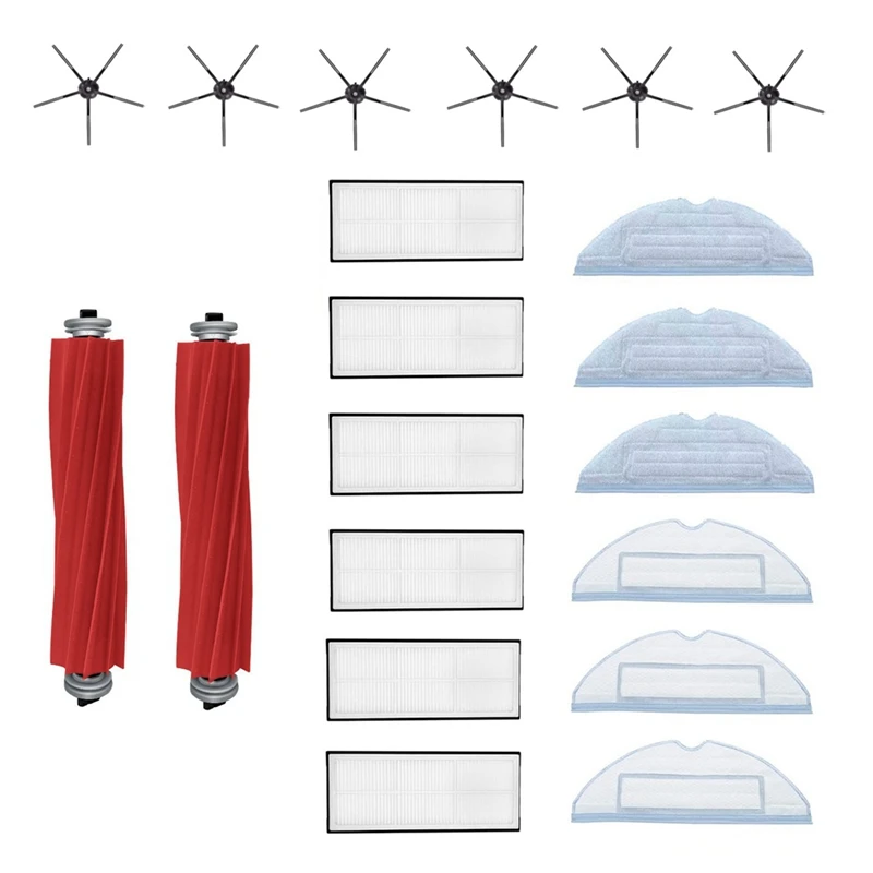 Untuk Roborock S7 S70 S75 S7max S7maxv T7S sikat sisi utama pel Filter HEPA Kit aksesori Penyedot Debu