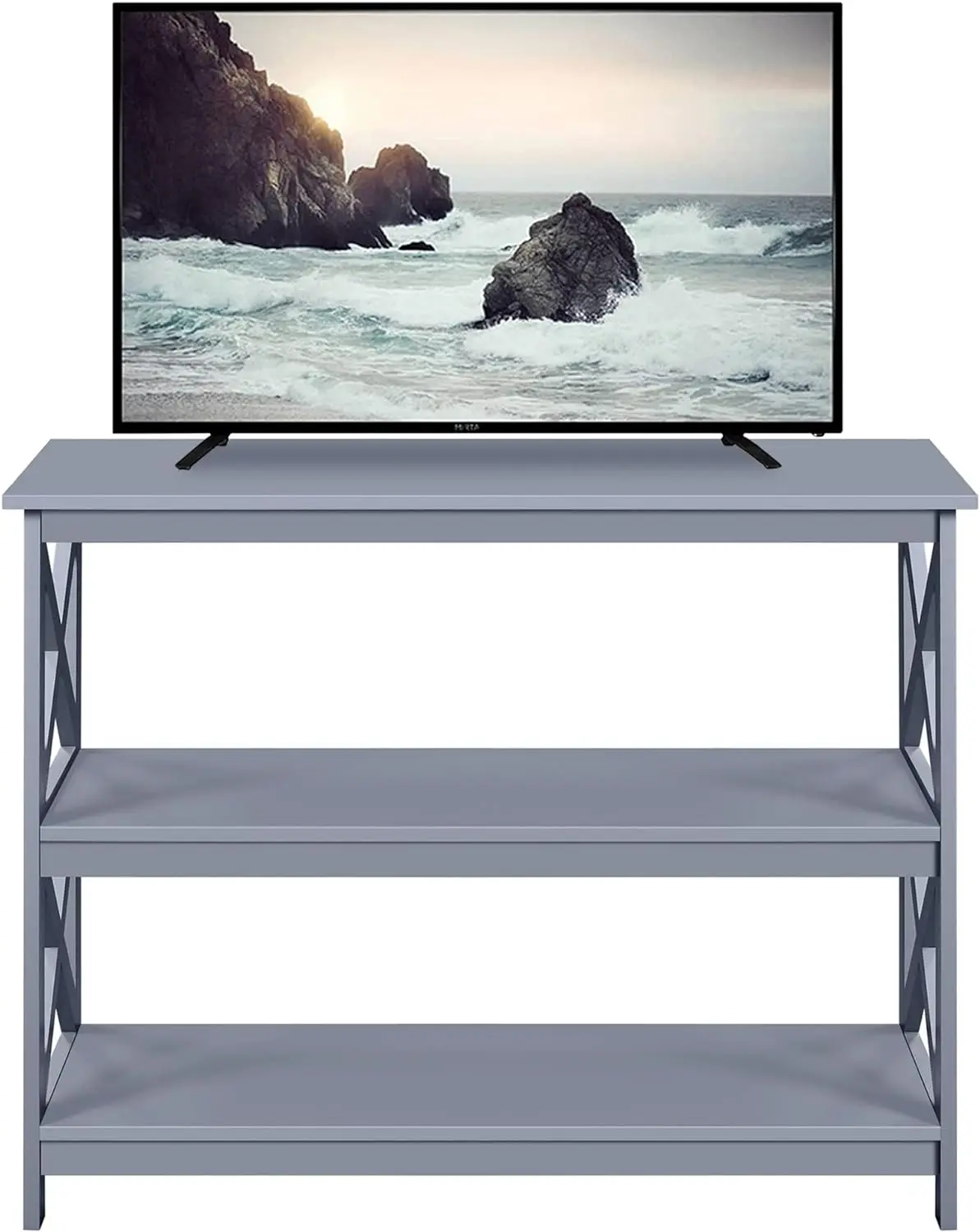 

Television Stands & Entertainment Centers with 3 Tier Storage Shelf TV Stand for Living Room, Gray