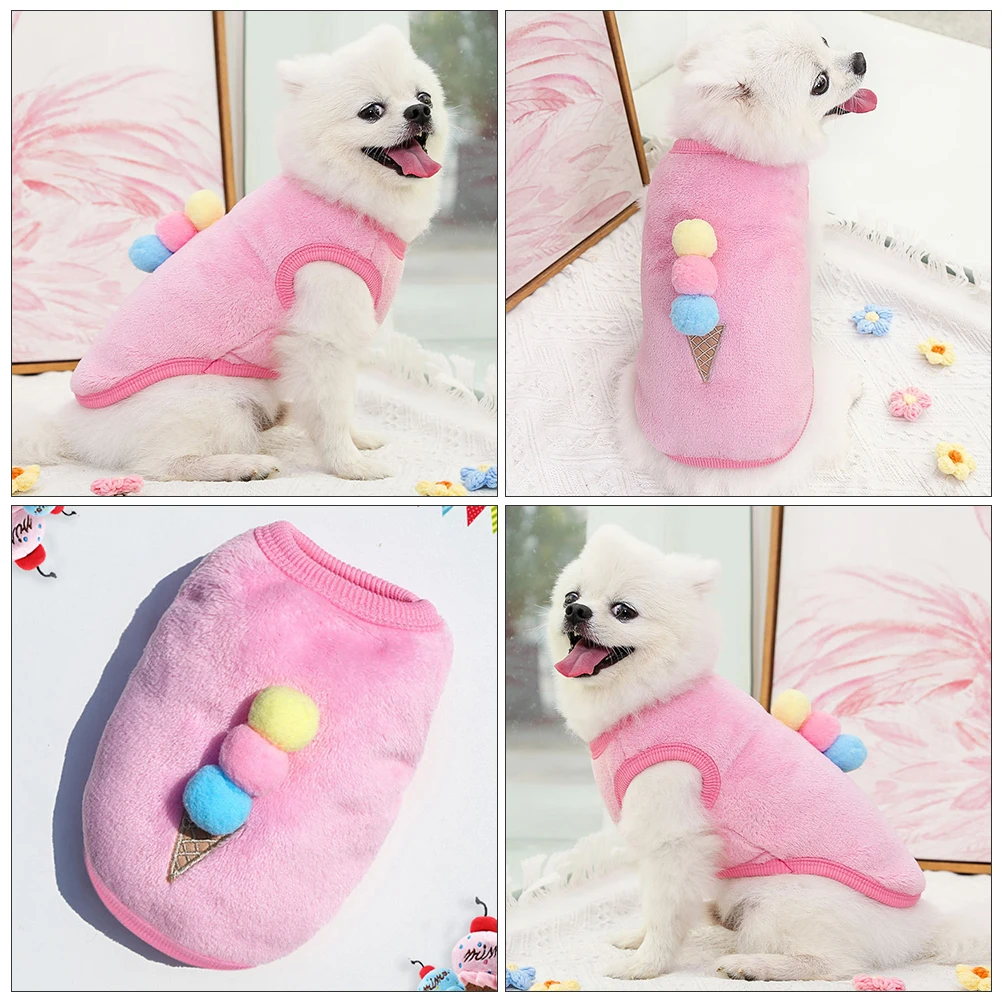 

Pet Warm Vest Dog for Winter Cats and Dogs Puppy Clothes Accessories Cute Coral Fleece Apparel Small