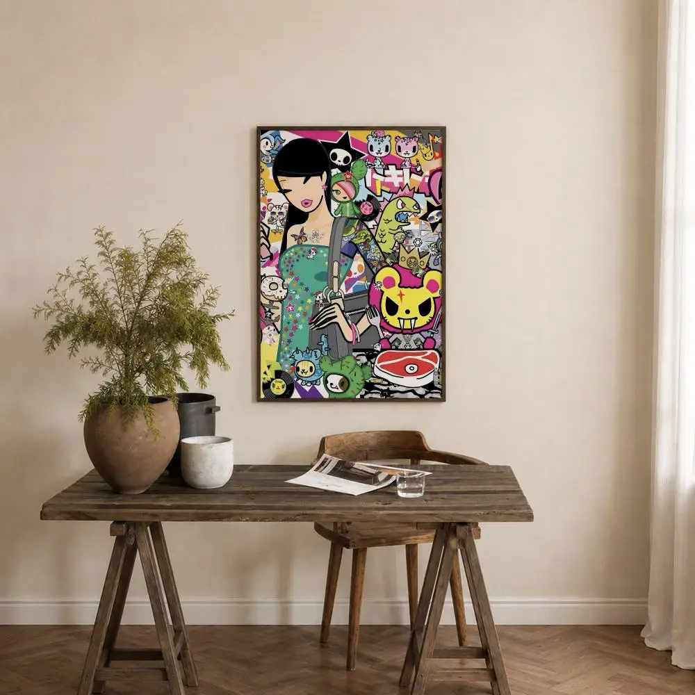 Brand Tokidoki Poster Self‑Adhesive Waterproof PP Poster Coffee House Bar Wall Art Sticker Room Home Decor