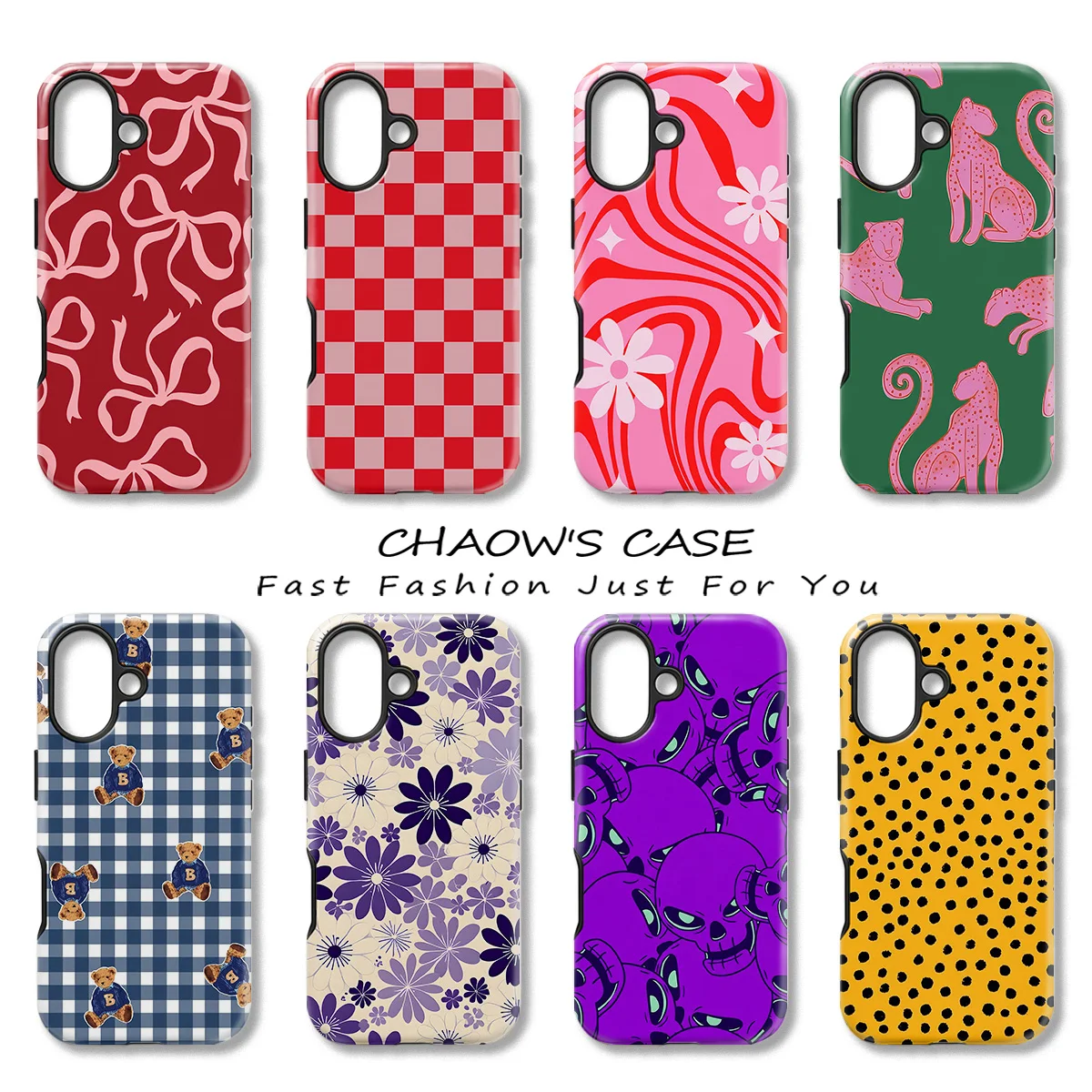 Blue Gingham Teddy Bear Phone Case for Samsung Galaxy S20 S23 S24 S25 S26 FE Plus Ultra Edge 4G 5G Luxury Double-layer Cover