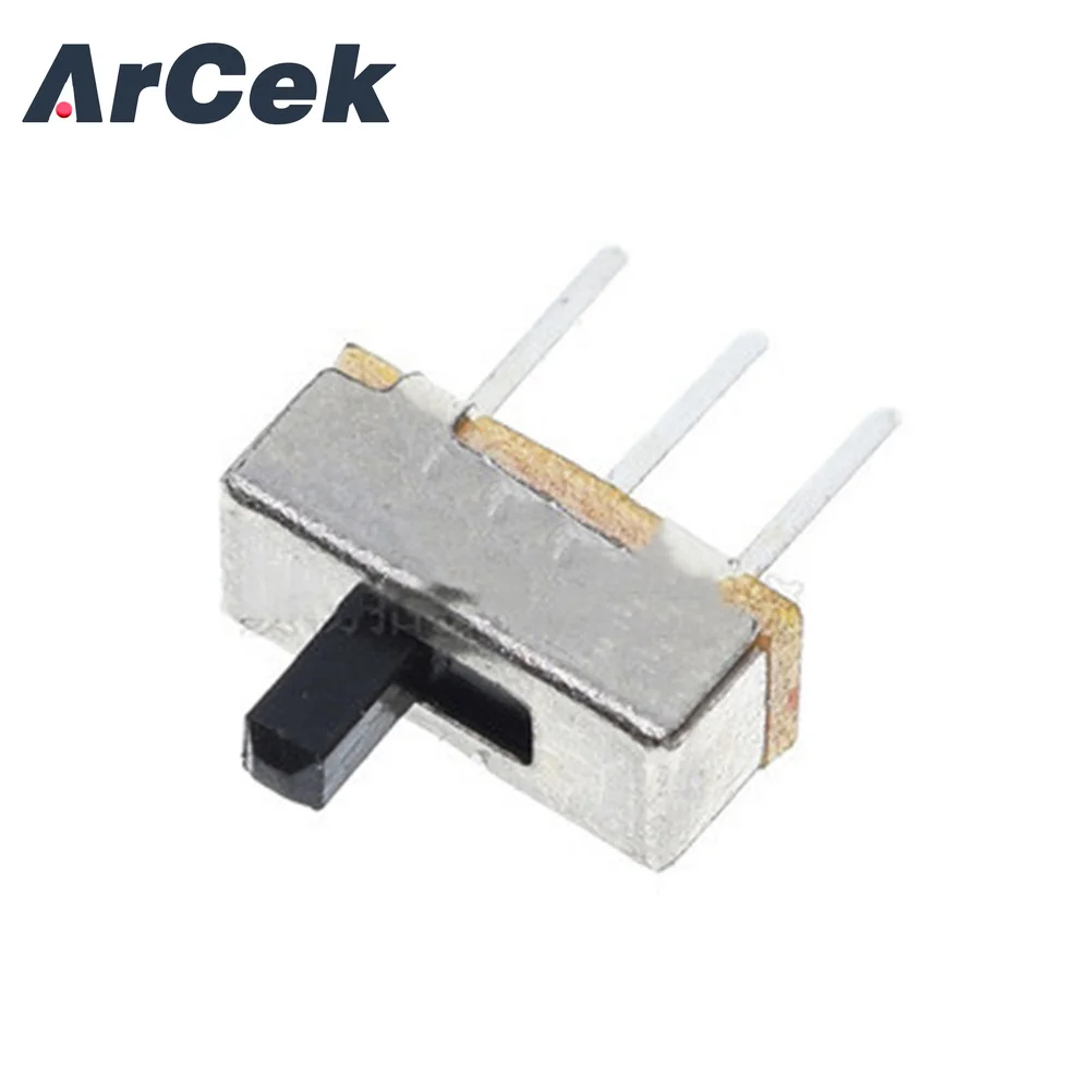 10pcs Interruptor on-off Mini Slide Switch SS12D00 SS12D00G3 3pin 1P2T 2 Position High Quality Toggle Switch Handle Length:3MM