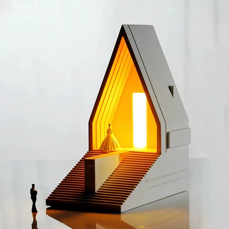 Night lamp desk lamp wedding gift cement concrete church atmosphere creative ornament