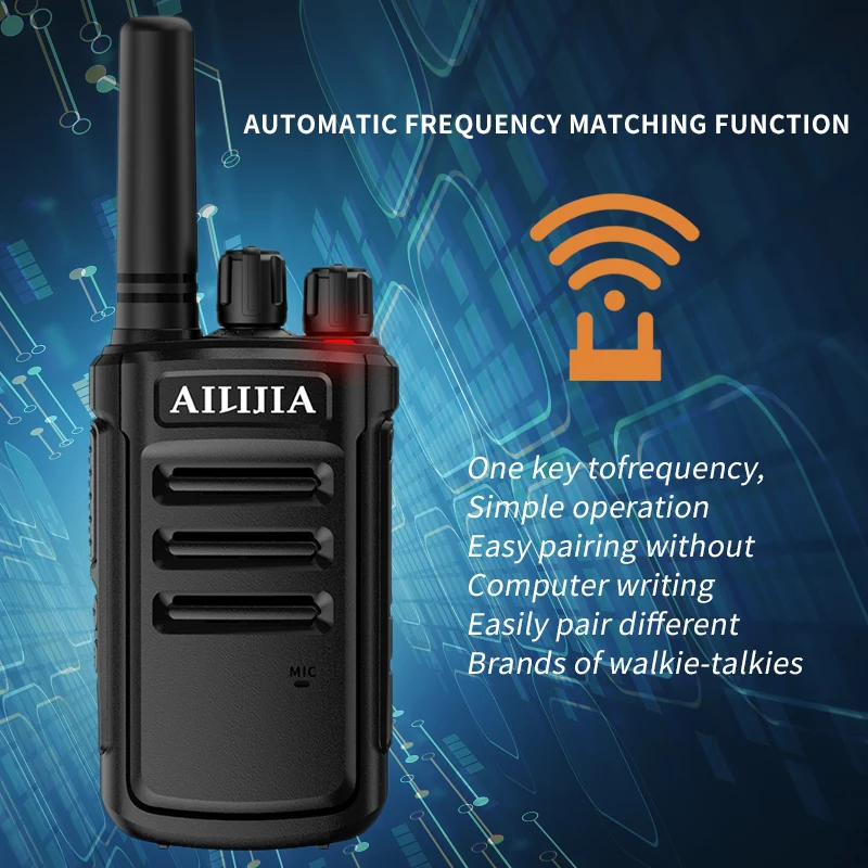 Mini Walkie Talkie Ailijia Q3 Portable Two Way Radio Comunicador   One Key Decoding Automatic Frequency  Long Range  for Hotel