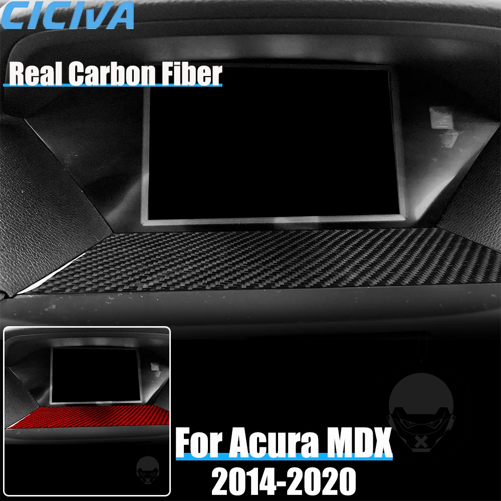 

Real Carbon Fiber Car Accessories Center Console Screen Cover Soft Sticker For Acura MDX 2014 2015 2016 2017 2018 2019 2020