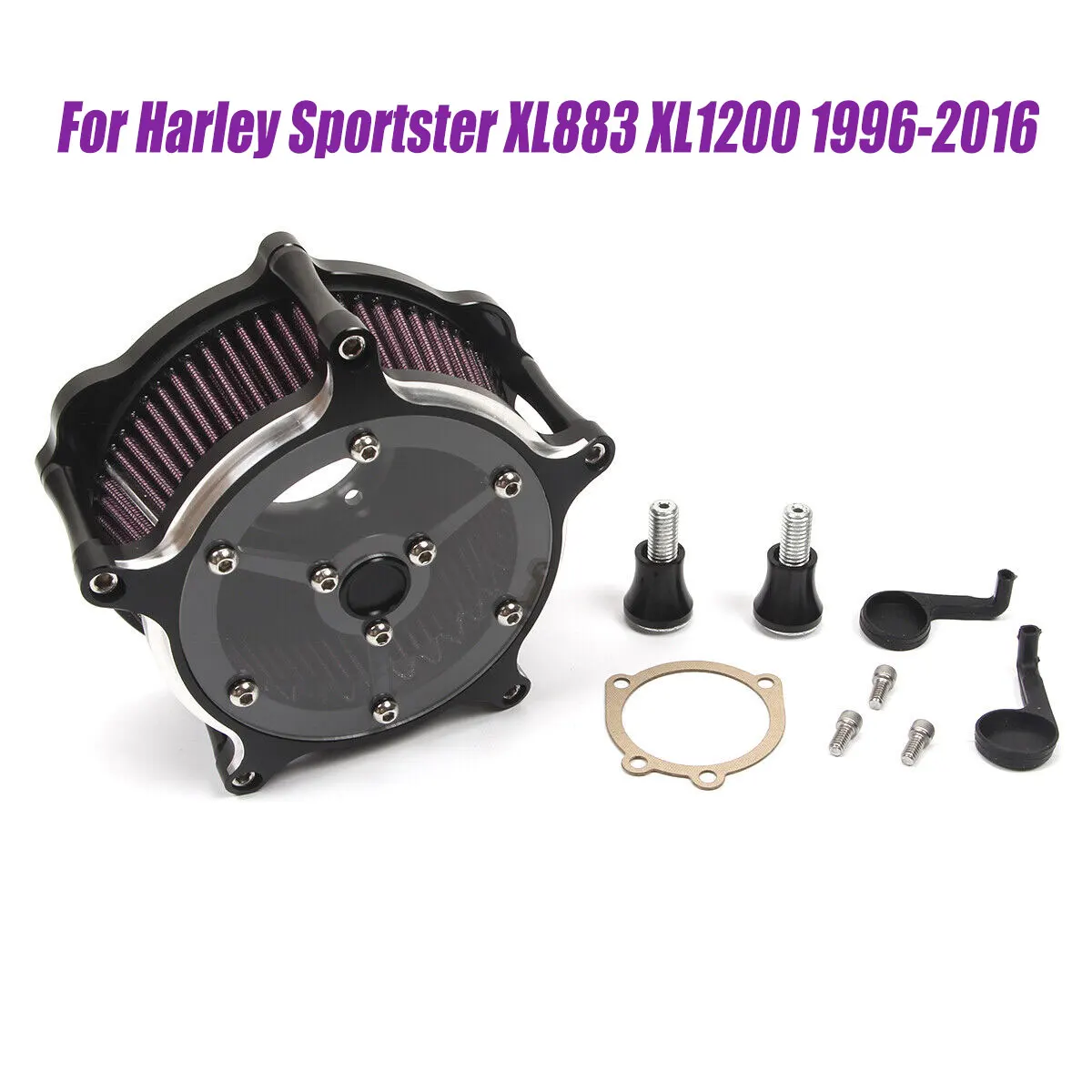 1set Motorcycle air filter Contrast Cut Turbine Air Cleaner Filter For Harley Sportster XL883 XL1200 1996-2016 filterate