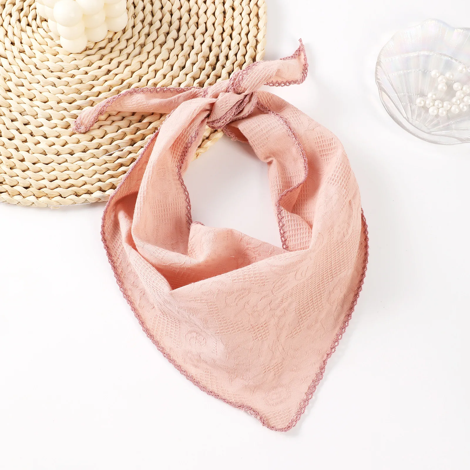 

Retro headscarf, silk scarf, small neck scarf, summer thin ribbon hair tie, versatile triangle scarf for spring and summer