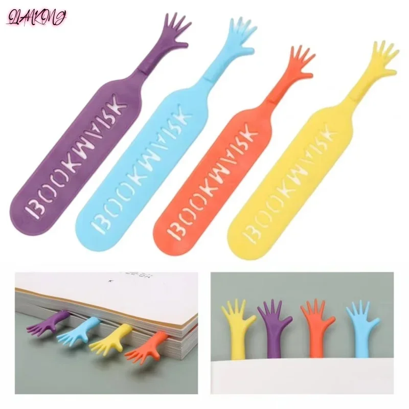 4Pcs/Set Novelty Hand Shape Bookmarks Funny Reading Book Marks For Kids Student Stationery School Office Supplies Friend Gifts