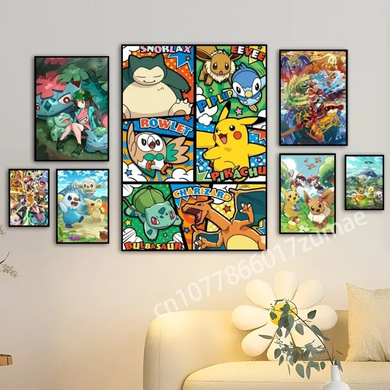 Pokemon Poster Gyarados Canvas Artwork Painting Modern Living Room Children Gifts Home Action Figures Children's Bedroom Decor