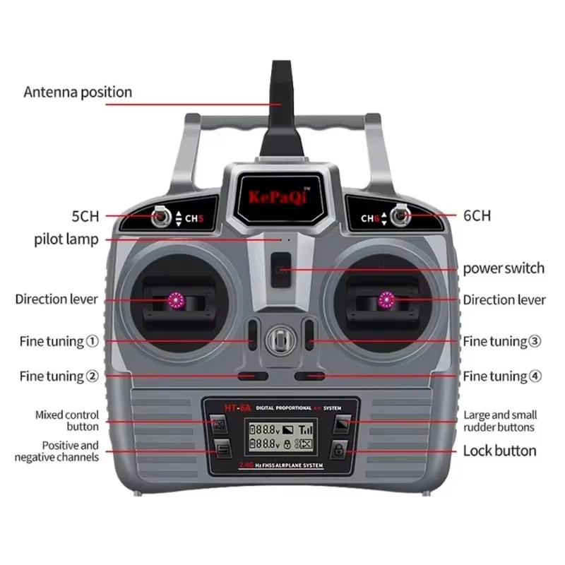 KePaQi 2.4gHT-6A modèle d'avion télécommande récepteur PWM aile fixe véhicule multi-axes et modèle de navire