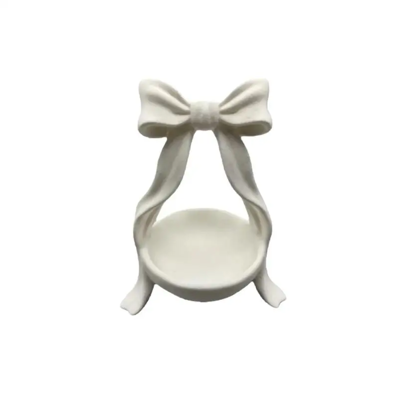 Bow Shaped 3D Jewelry Holder Storage Tray for Rings Earrings Elegant Organizer for Bedroom Living Room Shelf Decor