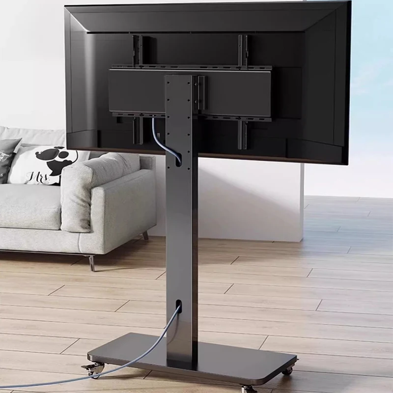 Rolling Floor TV Stand,Universal Mobile TV Cart for 26-65 inch TVs up to 110 lbs, Height Adjustable TV Stand without Swivel