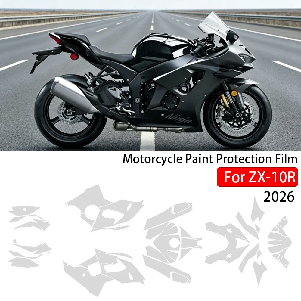 For Kawasaki Ninja ZX 10R 2026 Motorcycle PPF ZX10R Paint Protection Film Full Body Kit Invisible Self-Healing TPU Clear Sticker