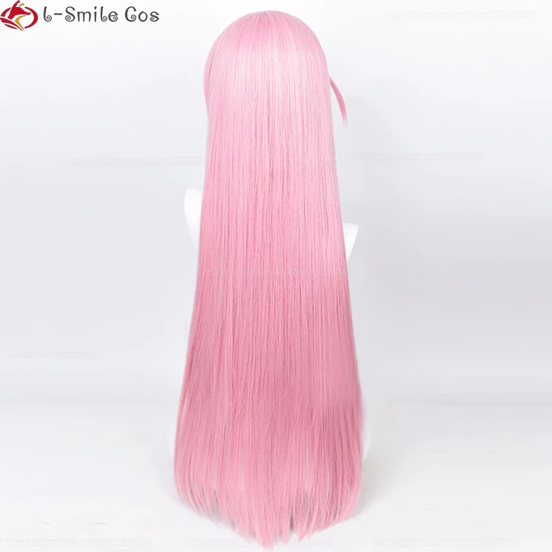 Anime Cosplay Gotou Hitori Cosplay Pruik 80Cm Lang Roze Steil Haar Hittebestendig Vrouwen Feest Pruiken Pruik