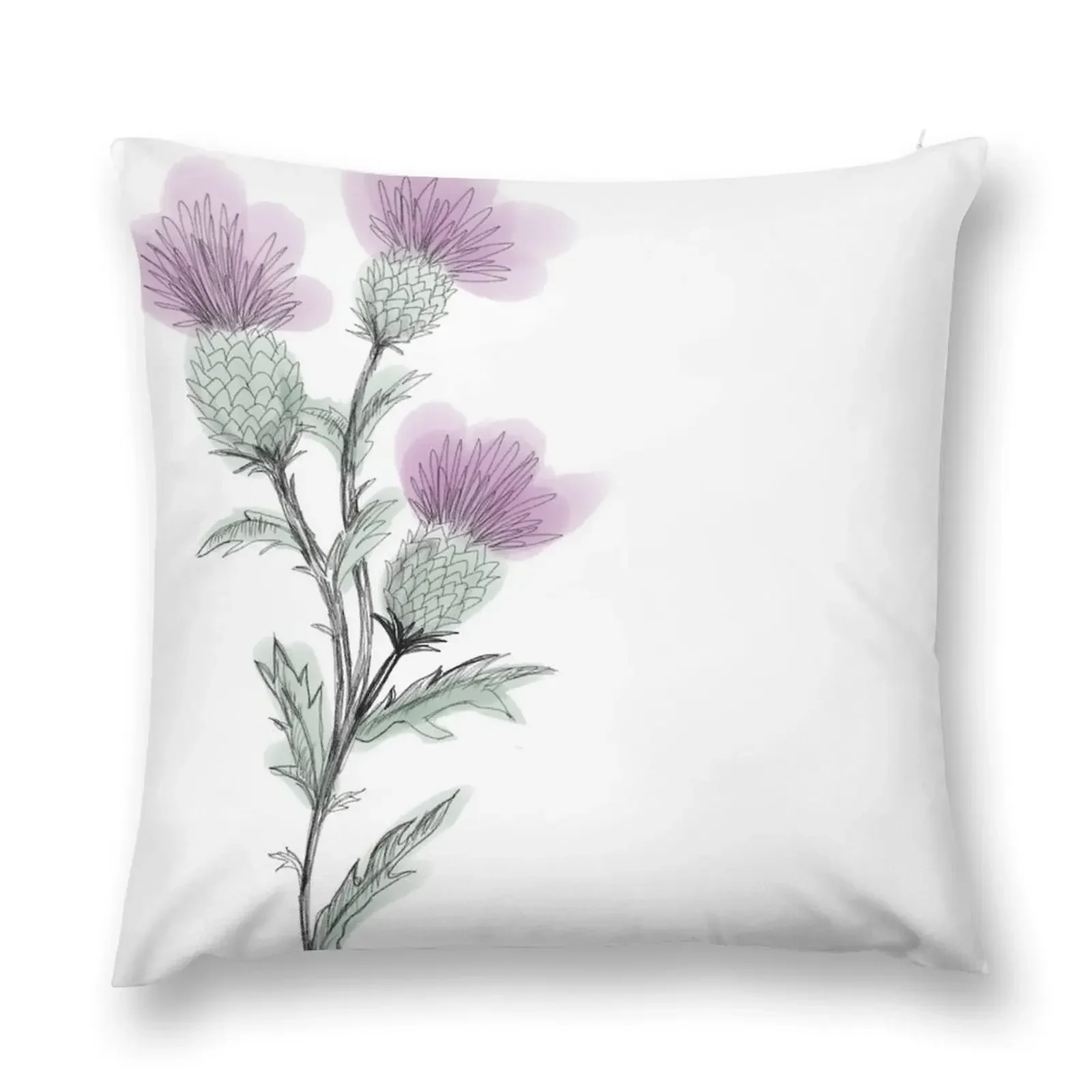 Watercolor Thistle Throw Pillow Throw Pillow Covers Sofa Cushion Cover Cushions Cover Sofas Covers pillow