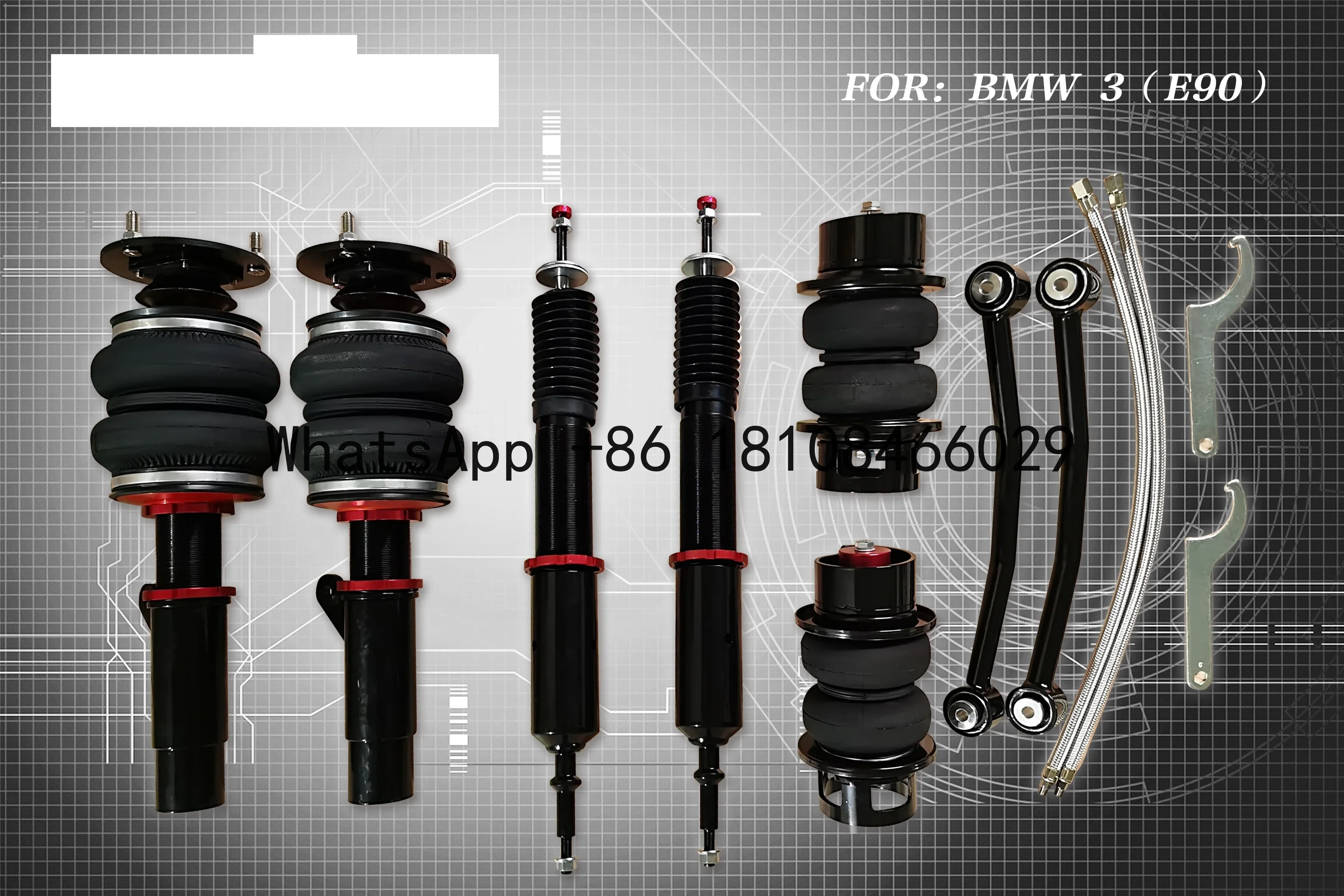 Air suspension kit height and damping  adjustable