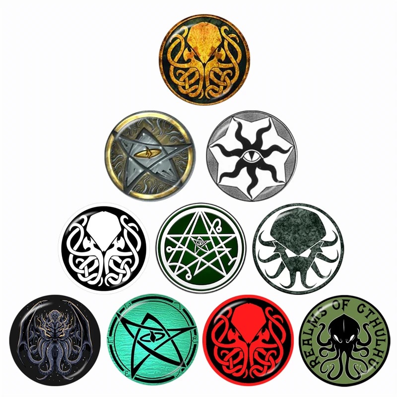 Cthulhu Symbol Round Steampunk Cthulhu 12mm/14mm/16mm/18mm/20mm/25mm/30mm Round Photo Glass Demo Flat Back Making