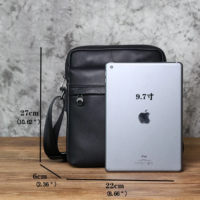 NZPJ Leder herren Schulter Tasche Casual Große-Kapazität Weichem Leder Rucksack Top Schicht Rindsleder Vertikale Messenger Business Tasche – Detail 3