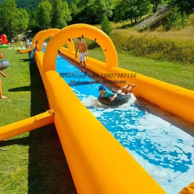 

Custom Yellow & Blue Color Inflatable Water Slide Inflatable Slip N Slide for Adults and Kids City Fun Water Game