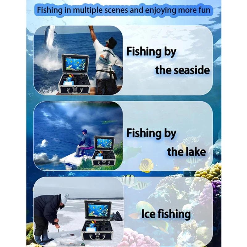 Underwater Fishing Camera LCD Monitor Fish Finder Waterproof 1000TVL Fishing Camera Infrared Lights For Lake