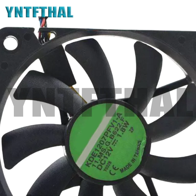 KDE1207PFV1-A Computer  Axial Fan DC 12V 1.8W 70x70x10MM 4 Wires Cooling Fan