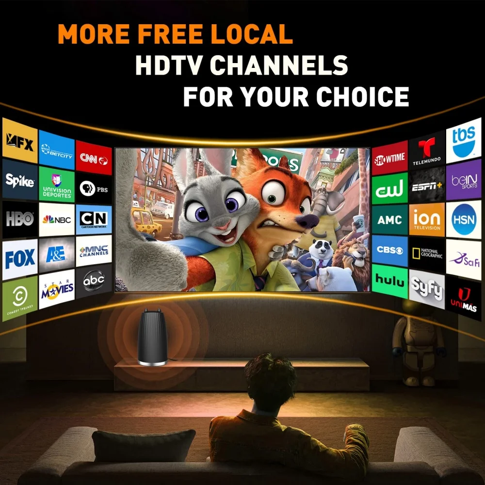 VUELVE High Gain TV Antenna Watch Local Channels Strong Signal Coverage HD 4K 1080P TV Antenna With Signal Amplifier for All TV