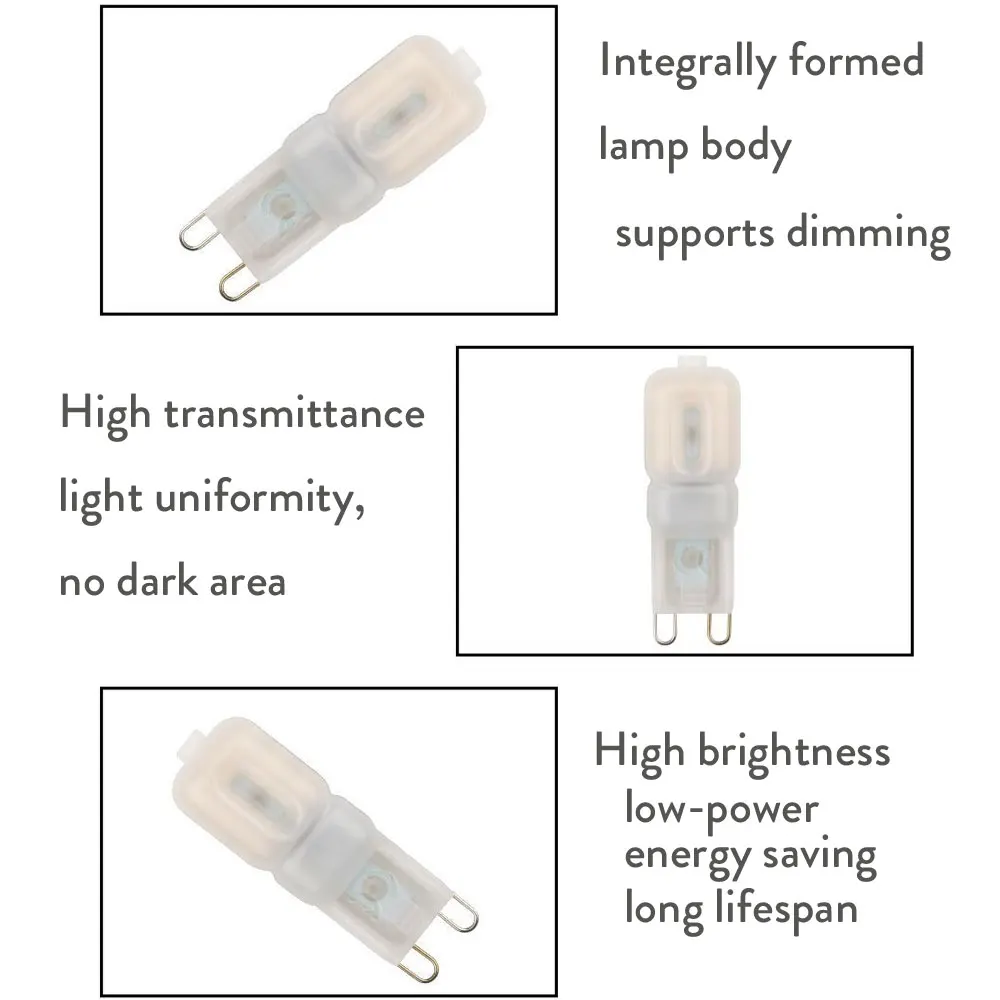 Mini bombilla LED G9 regulable de 6 piezas, luz de maíz 2835, 3W, 5W, 7W, luces para candelabro, 14, 22, 32LED, 220V, reemplazo de lámpara halógena de 20W, 40W, 60W