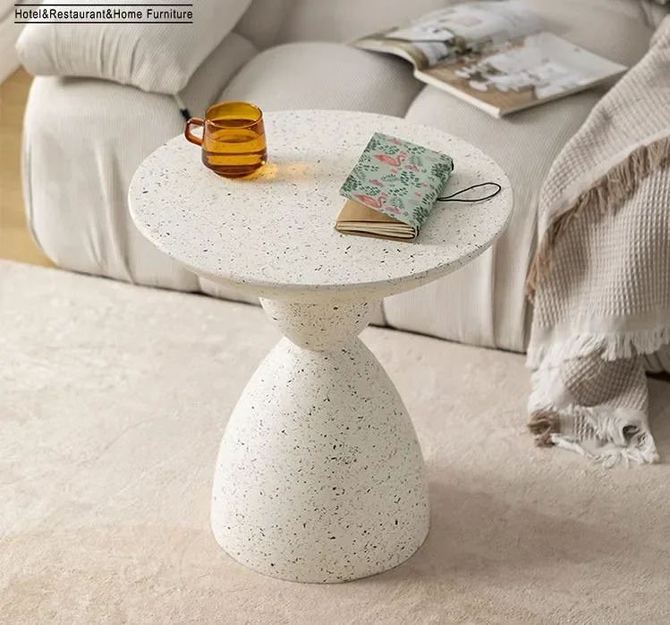 Light Luxury Modern White Stone Cafe Table round Marble Nordic Style Dining Use Living Room Sofa Corner Side Table