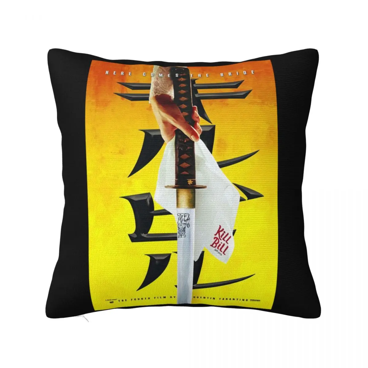 Kill Bill Movie Poster Black Small Size Tarantino Uma Thurman Nwt Funny Science Pillow Case