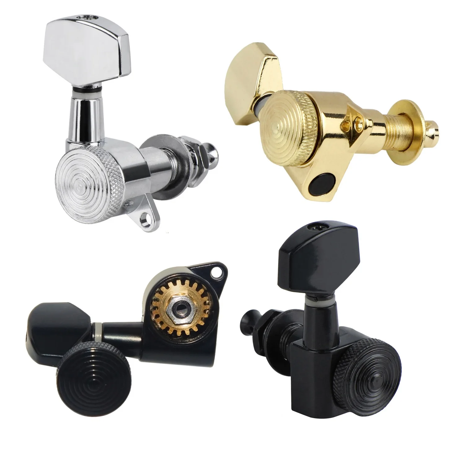 6pcs/Set  Machine Heads Lock String Tuning Pegs 6R /6L Locking Tuners Electric Guitar Gear Ratio 1:19