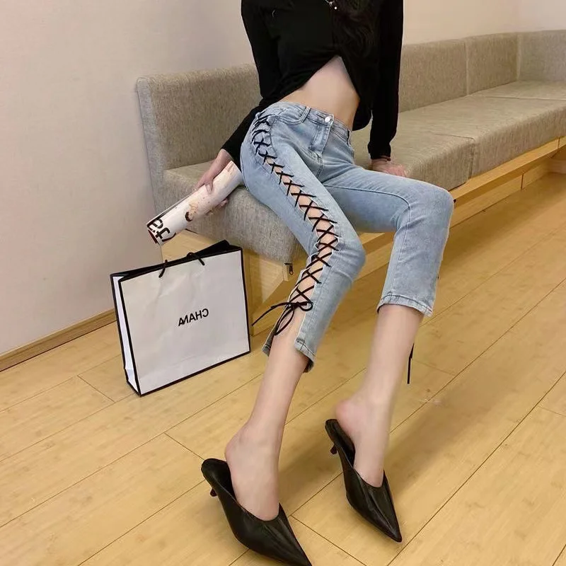 

Korean Designed Belted Slim Fit Pencil Pants Women's Summer High Waist Slimming Casual Versatile Eighteen Inch Pants