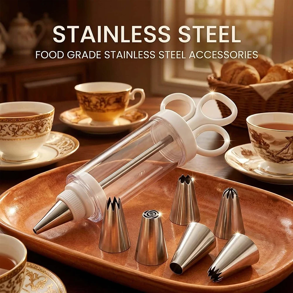 Cake Decorator,Pastry Syringes With Interchangeable Tips,Food Grade Kitchen Baking Accessories,A Complete Baking Tool Set