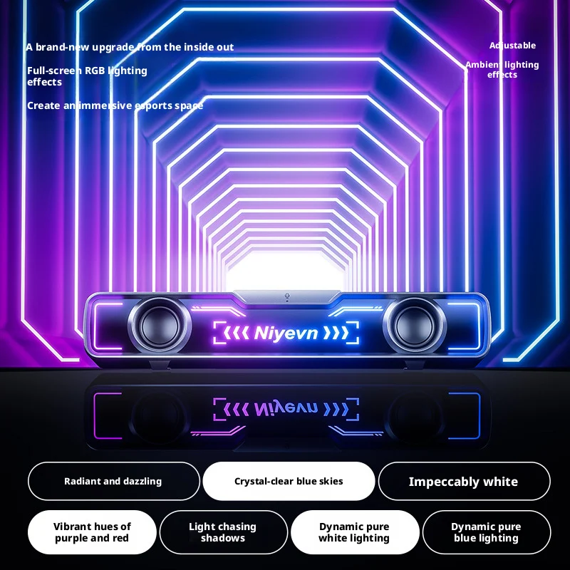 

Настольная акустическая система 7.1 с микрофоном с ИИ-шумоподавлением, проводным и Bluetooth-подключением, различные аудиомоди для ПК и ТВ