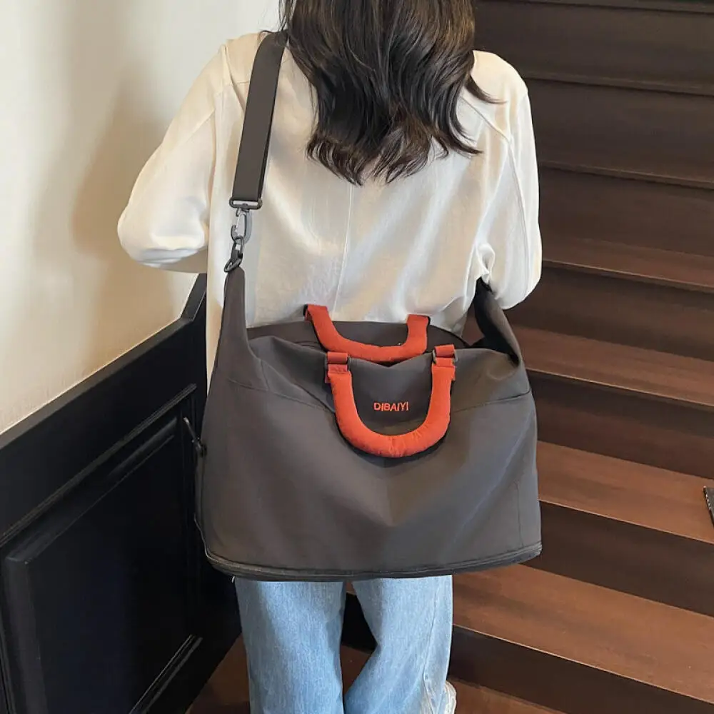 فتاة الموضة حقيبة سفر الأمتعة طالب عادية رياضية سعة كبيرة متعددة الوظائف اللياقة البدنية يده حقيبة تخزين كروسبودي جديد #4