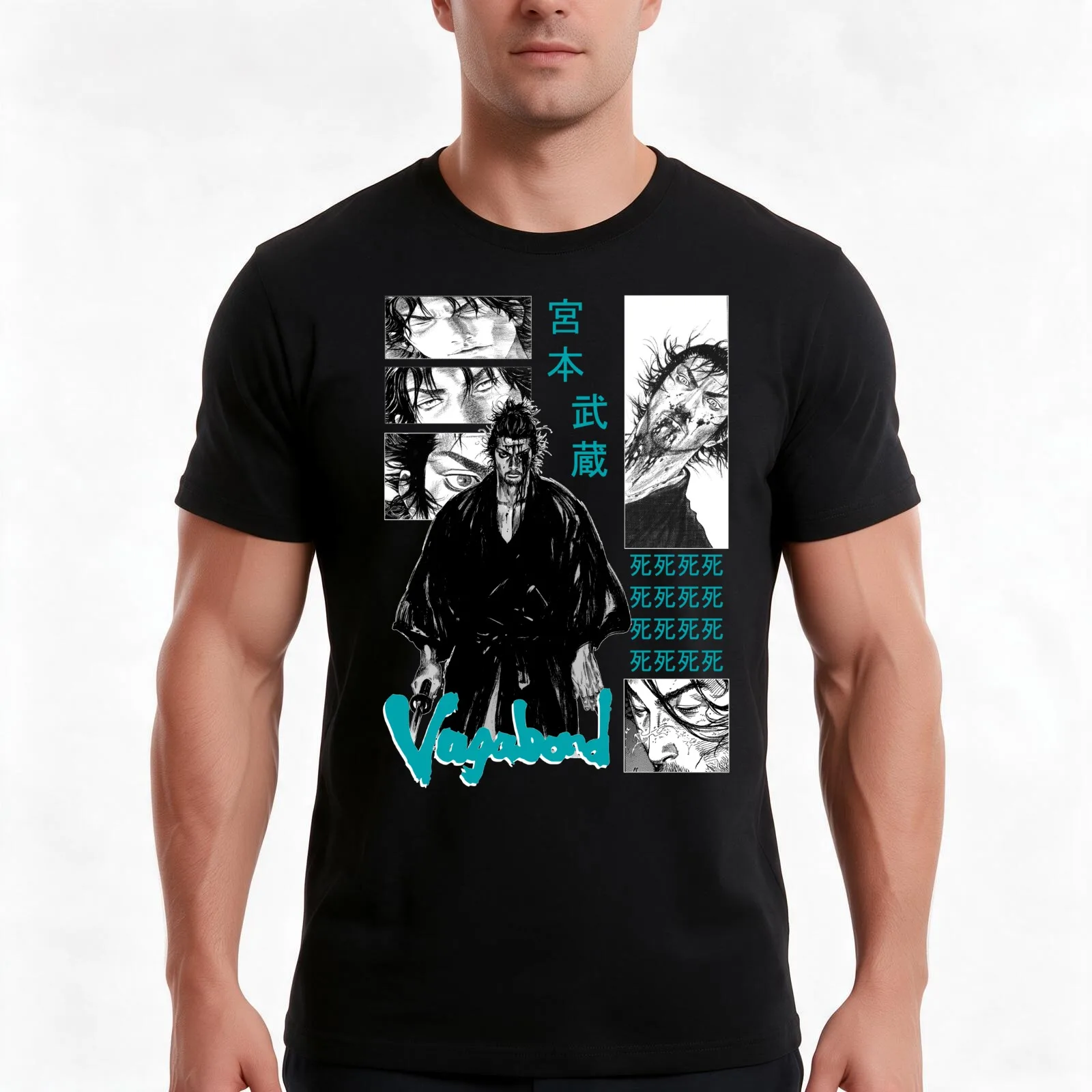Miyamoto Musashi Vagabond T-Shirt Summer Casual Cotton Tee Oversized Streetwear Tops Vintage Graphic Print Unisex Men Women