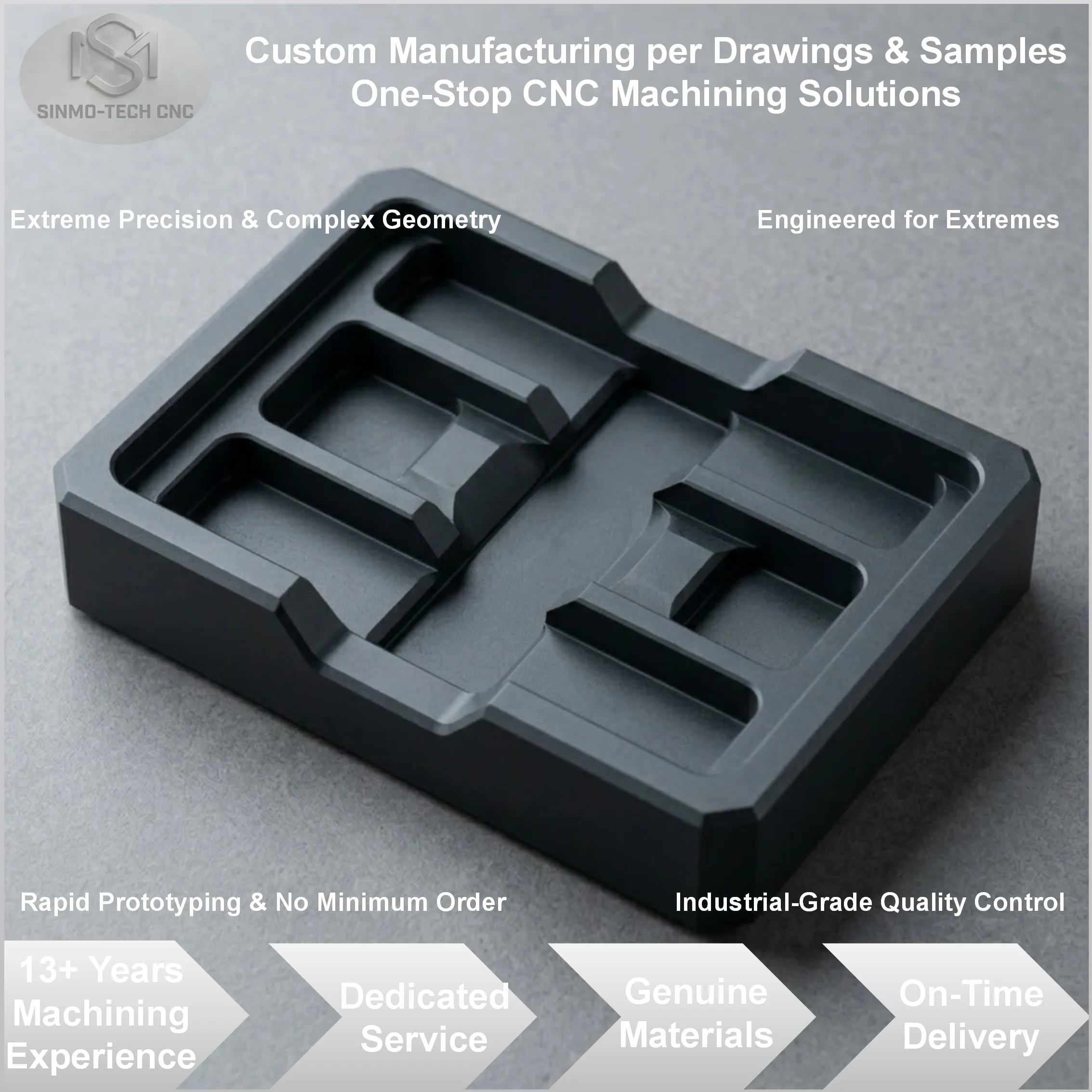 Precision CNC Silicon Carbide Ceramic Parts, High Thermal Conductivity Custom Components for Semiconductor & Power Electronic
