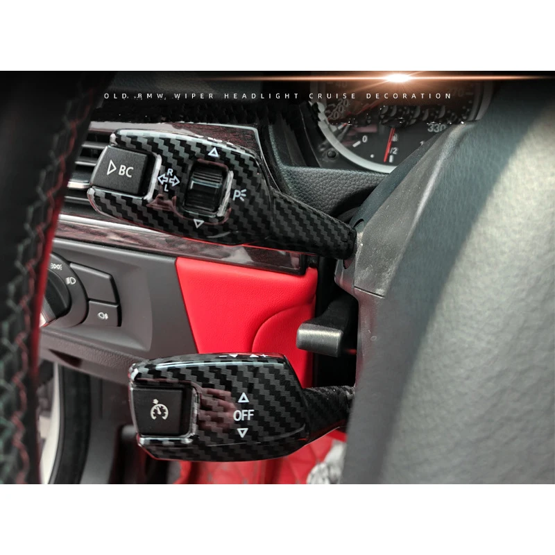 Car Steering Wheel Column Shift Cover Headlight Wipper Cruise Switch Rod Trim For BMW X1 X3 X5 X6 3/5 Series E70 E80 E90 view 2