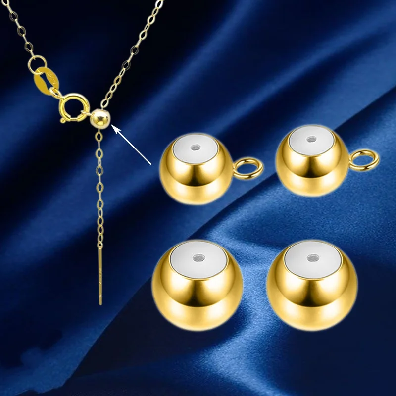 18K Gold Fixed Bead Silicone Needle Chain DIY Pearl Material Accessories Roadway Positioning Bead Barrier Bead Adjustment Ball