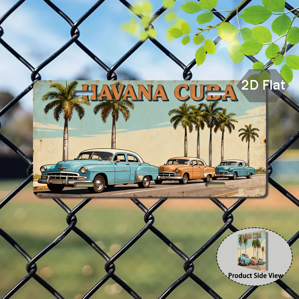 2D Flat, Single Piece, Vintage Sign, Exterior Additions, Havana Themed Sign, Vintage City Decoration,Cuban Style Wall Decoration