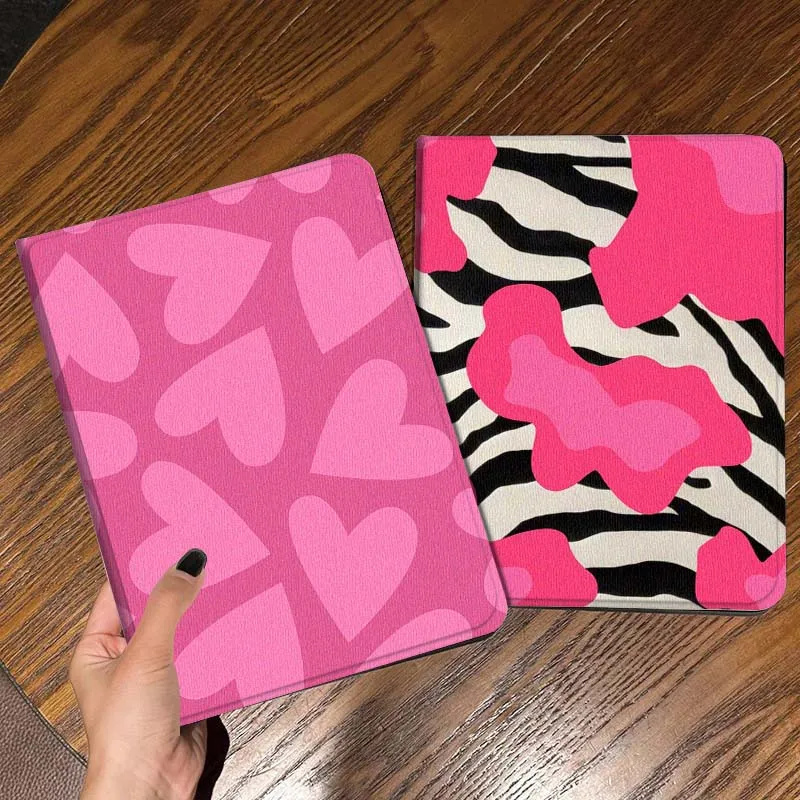 

Cartoon Pink Heart Pattern Tablet Case For Apple iPad Air Pro mini 1 2 3 4 5 6 7 8 9 11 M2 M3 M5 M4 5th 6th 7th 10th 11th Gift