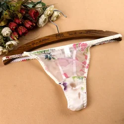 Limited edition mulberry silk shorts silk thong transparent low-waist female georgette belts sexy panties