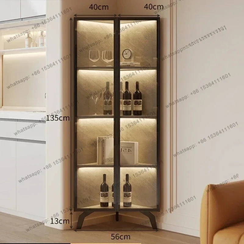 Iron Cabinet Metal Storage Whiskey Showcase Display Wine Rack Room Liquor Bar Luxury Open Cabinets Refrigerator Portable Outdo