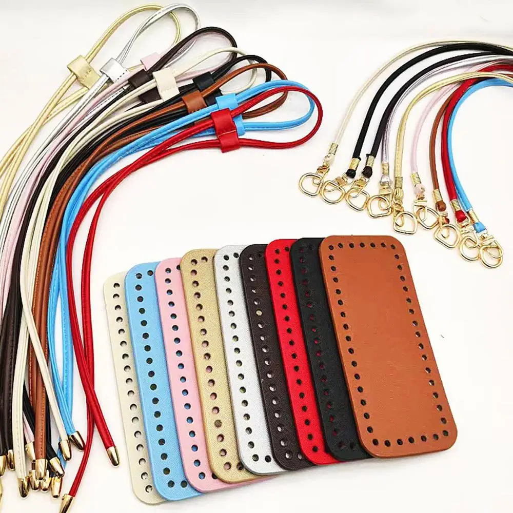 

3PCS Handmade Bag Bottom Shoulder strap Set for Knitted Bag DIY Drawstring Straps Bag base For DIY Crochet Handbag Accessories