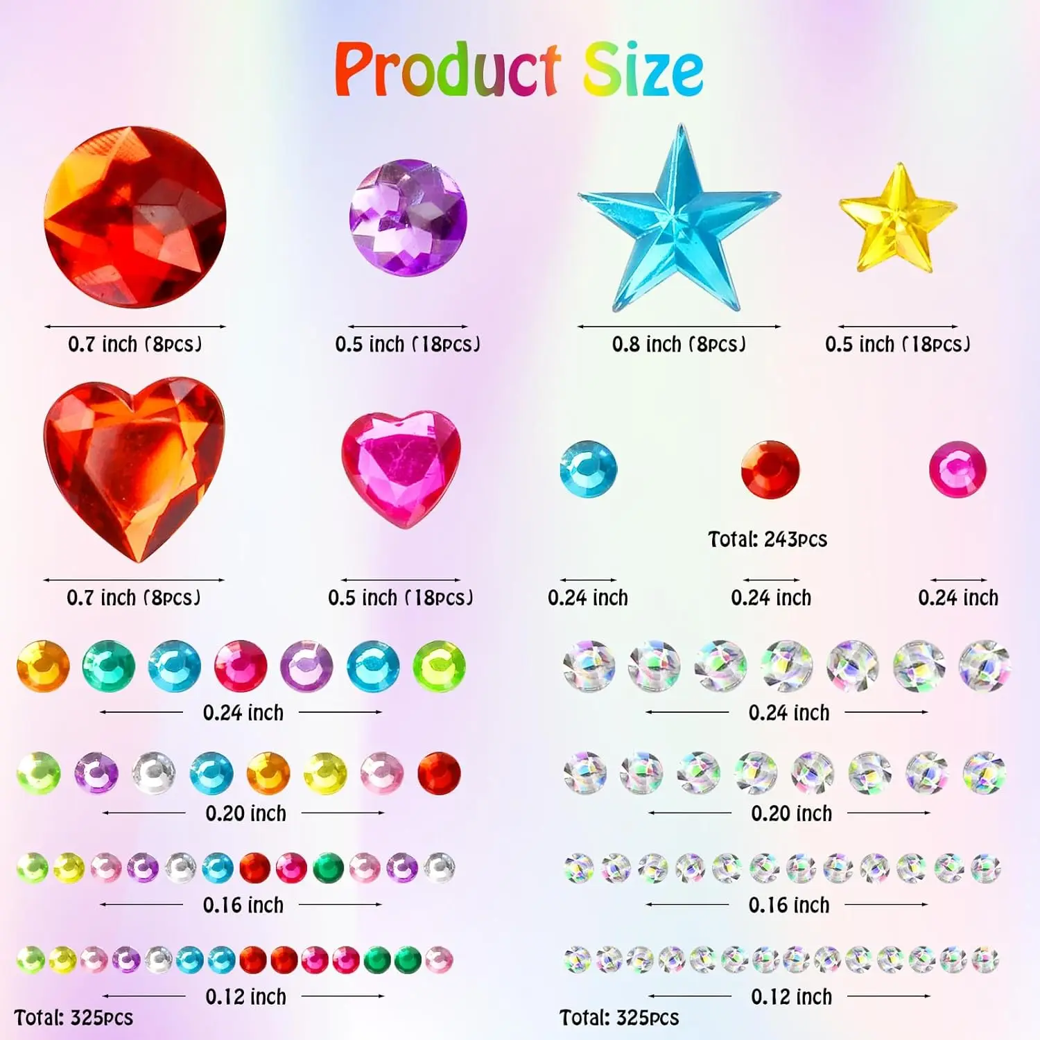 971 DIY Self-adhesive Rhinestone Gemstone Stickers, Sparkling And Cute Star Center Circle Stickers For Women And Girls As Gifts image 4