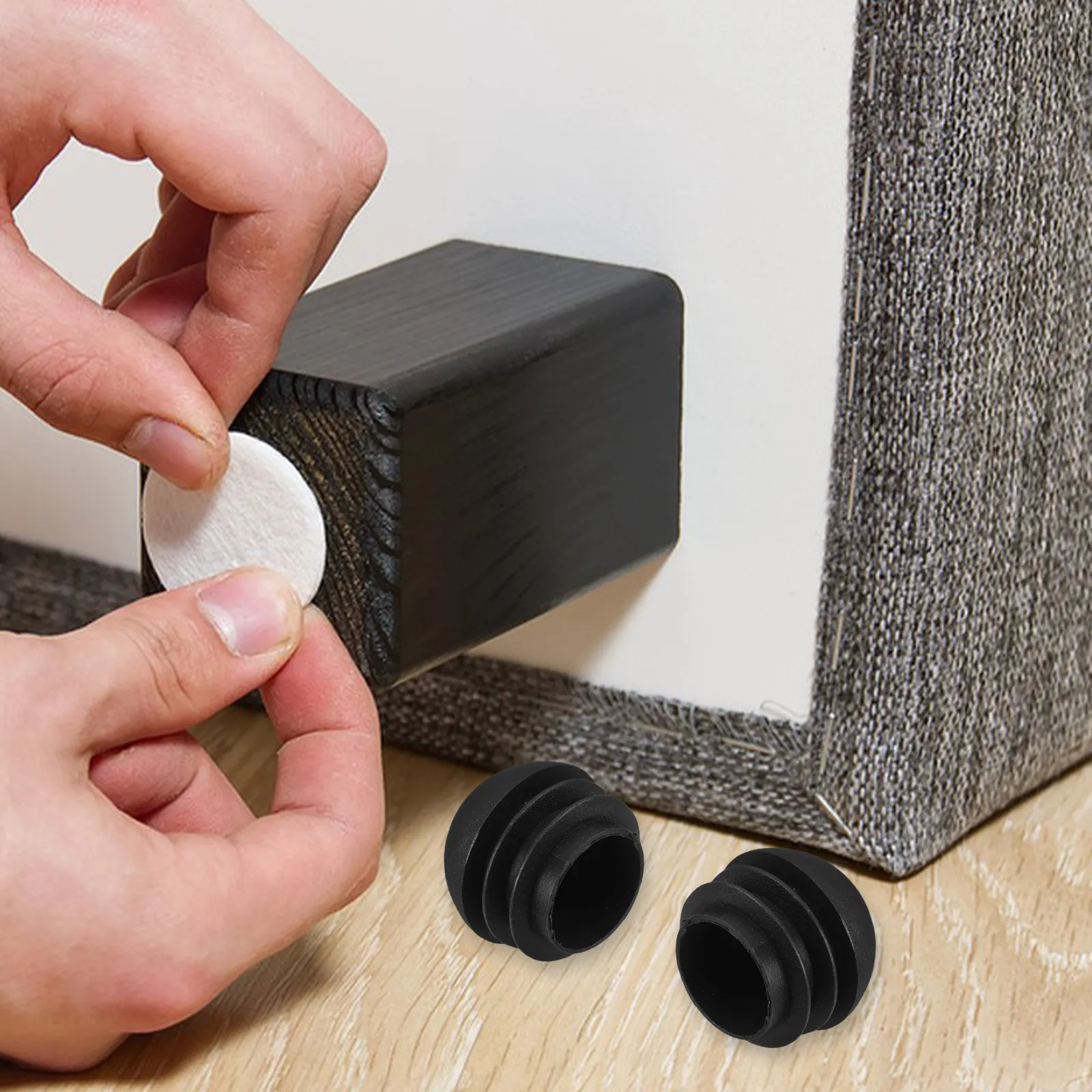 30Pcs Plastic Furniture End Caps 25Mm Black Semi-Spherical Tube Stopper Plugs Chair Leg Protectors Scratch Resistant Glide Floor