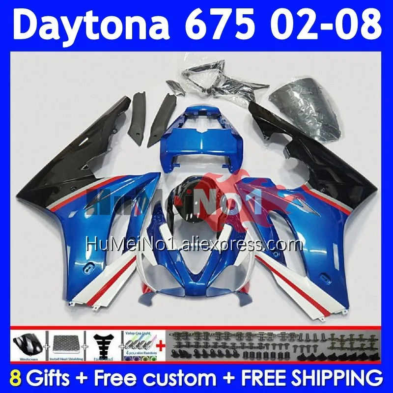 OEM Body For Triumph Daytona-675 Daytona 675 2002 2003 Blue black 2004 2005 320No.19 Daytona675 02 06 07 08 Injection Fairing