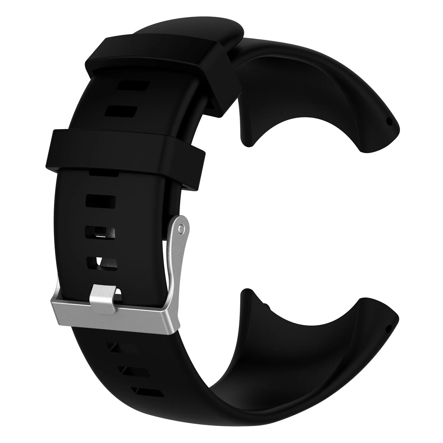 Watchband Silicone Replacement Wrist Band Strap for Core All Black Sports Watch Black-A68X view 4