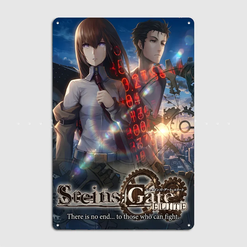 Steins;Gate Elite Promotional Poster Metal Sign Life Wall Custom Bedroom Indoor Home Wall Decor Posters Room Decoration