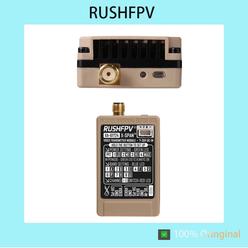 RUSHFPV XSPAN XA 6.1G-7.2G GaAs VTX Kit, Circular Polarized Antenna for FPV Drone & RC Airplane