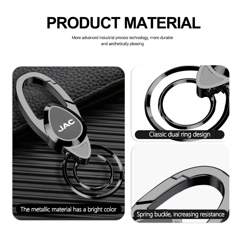For JAC Metal Car Key Chain Keyring Pendant Auto Badge Keychain RF8 M3 M4 X8 Plus A5 E10X QX T6 T8 Pro T9 J3 J2 S5 Auto Accessor 4